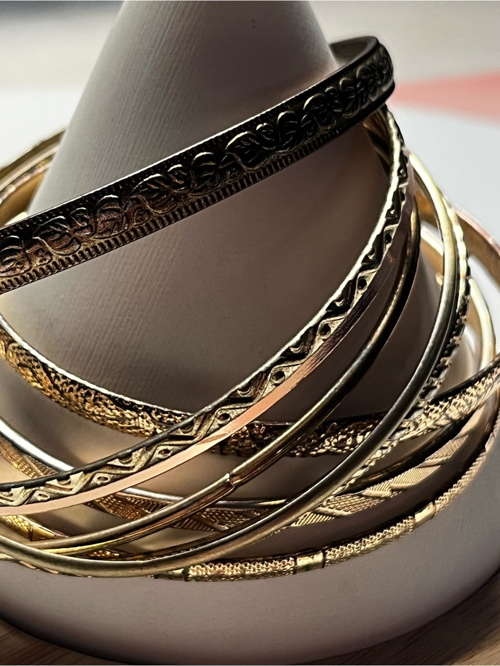 Gold Tone Women’s Stackable Bangle Bracelet Set